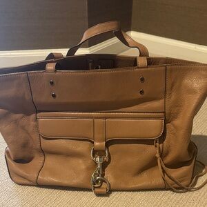 Rebecca Minkoff Camel Leather Tote with Front Clasp